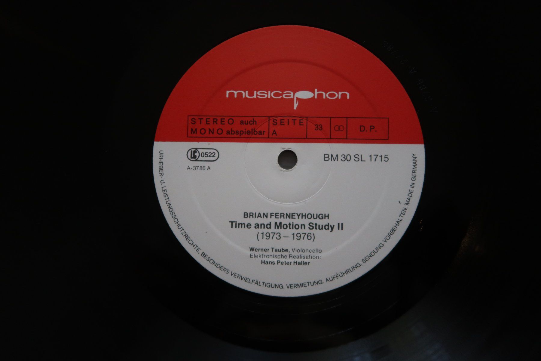 Schallplatten: BRIAN FERNEYHOUGH - TIME AND MOTION STUDY II - VINYL LP – Gebraucht aus Basel von Patiscat 2