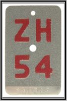 Fahrradnummer Zürich ZH 54 Velonummer