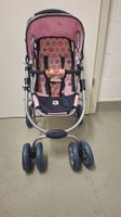 Bayer Chic 2000 Puppenwagen + Babyschale, rosa/navy