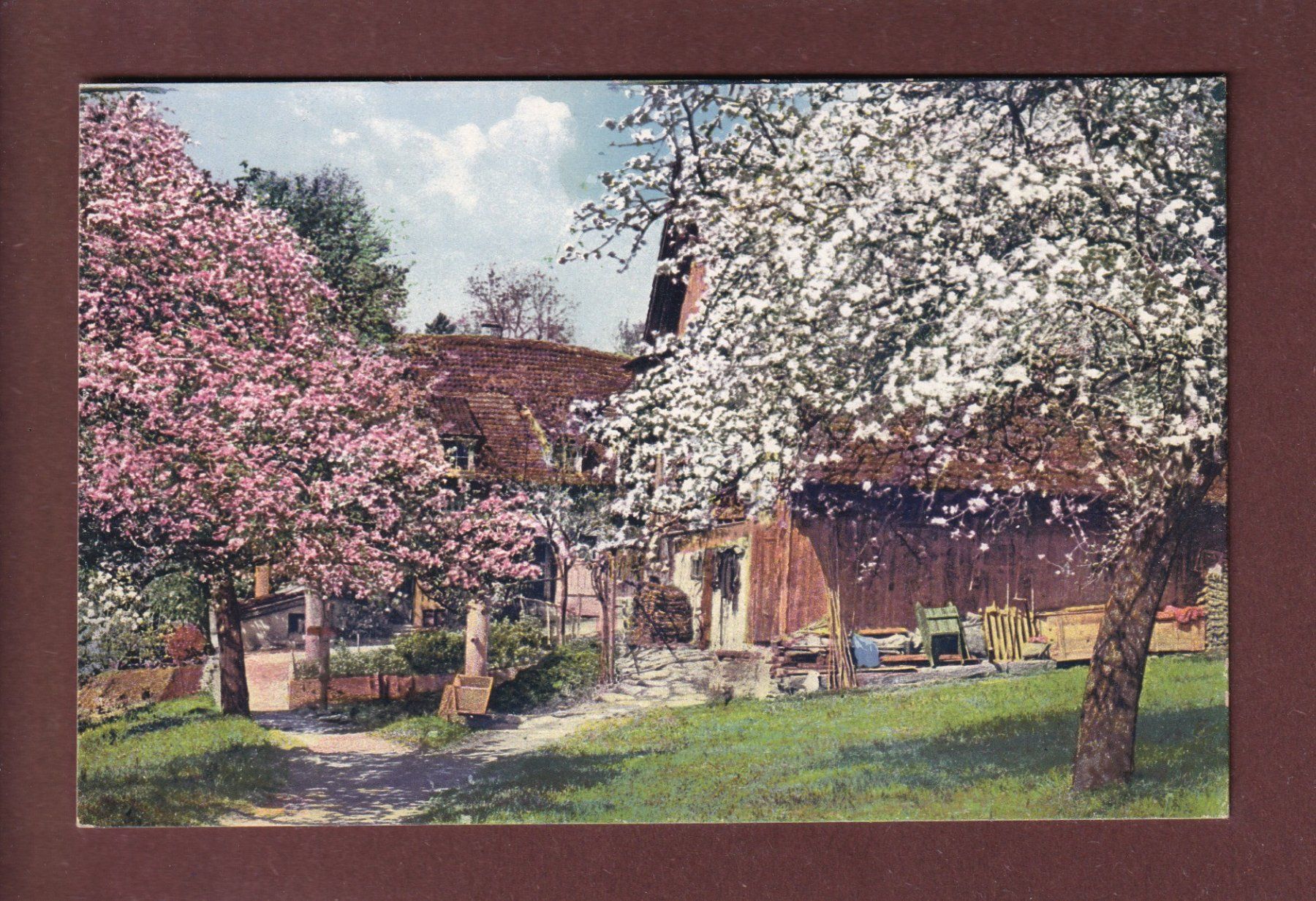 Cartoline postali: LANDSCHAFT - Frühling - Bauernhof – Usato da Pully venduto da nicecards