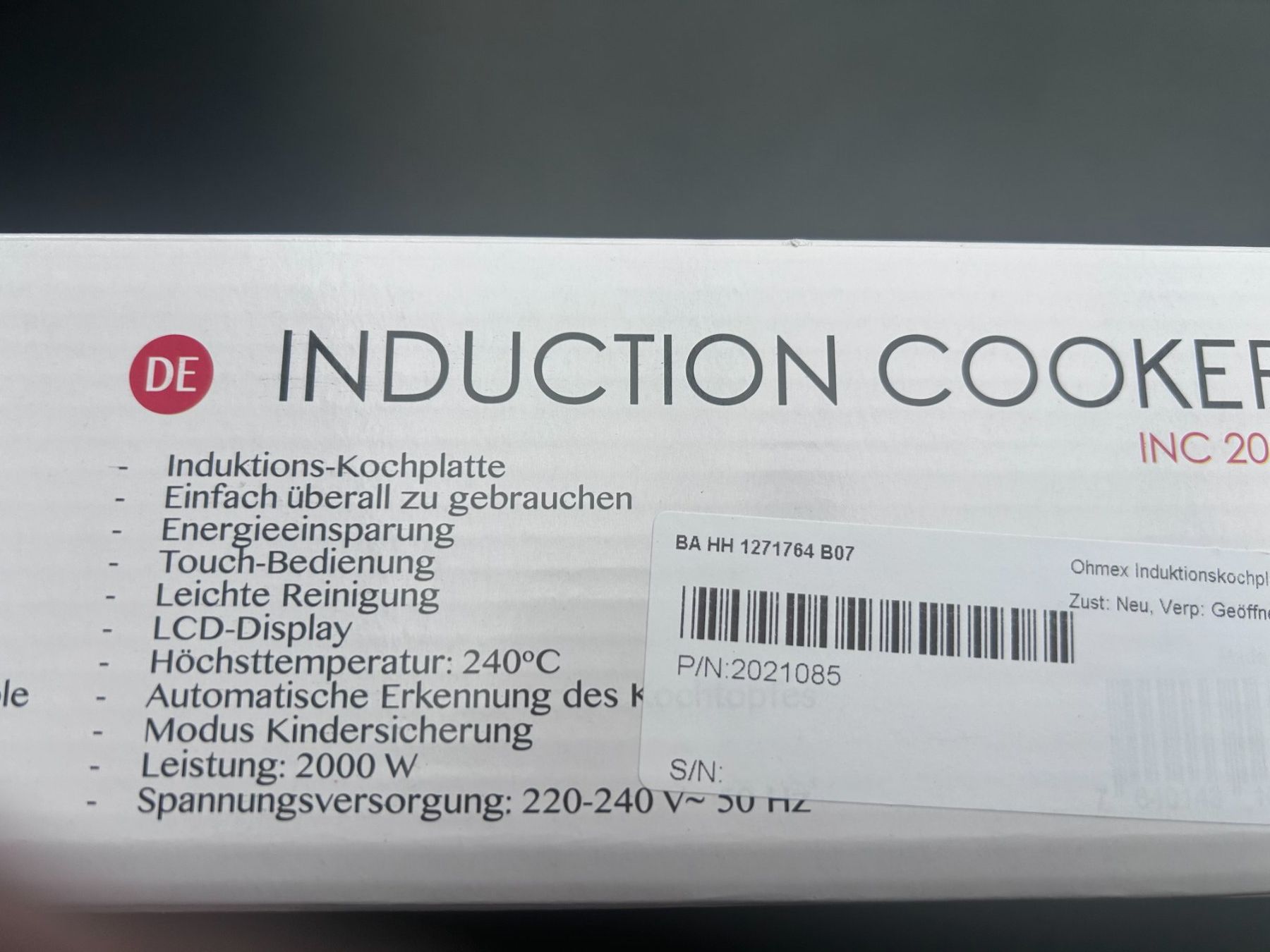 Piatti di portata: Kochplatte Induktion 2000 Watt – Usato da Windisch venduto da rubreitenstein 1