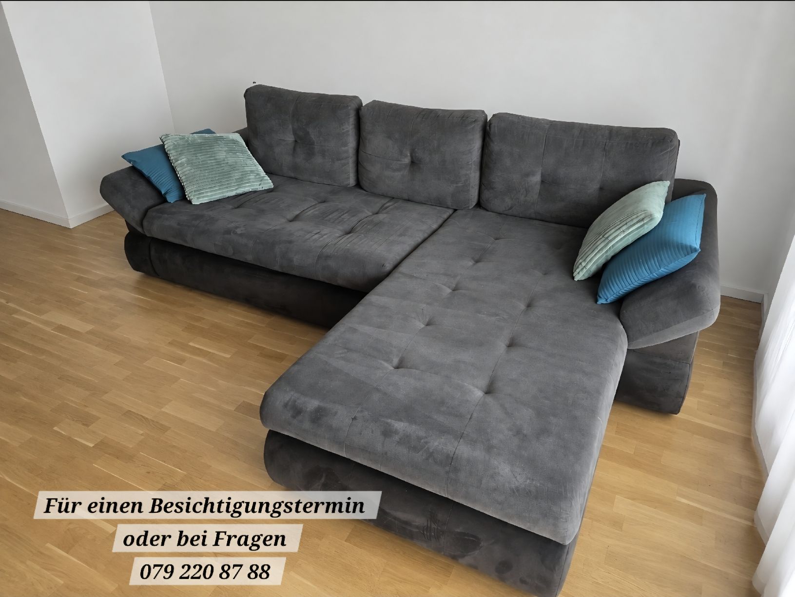Sofas: Sofa mit Bettfunktion – Neu (gemäss Beschreibung) aus Safnern von Schrankwerk