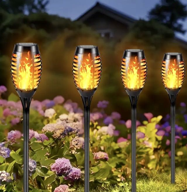Verwunderlich Solar Fackeln Mit Flammeneffekt Gro Fotos