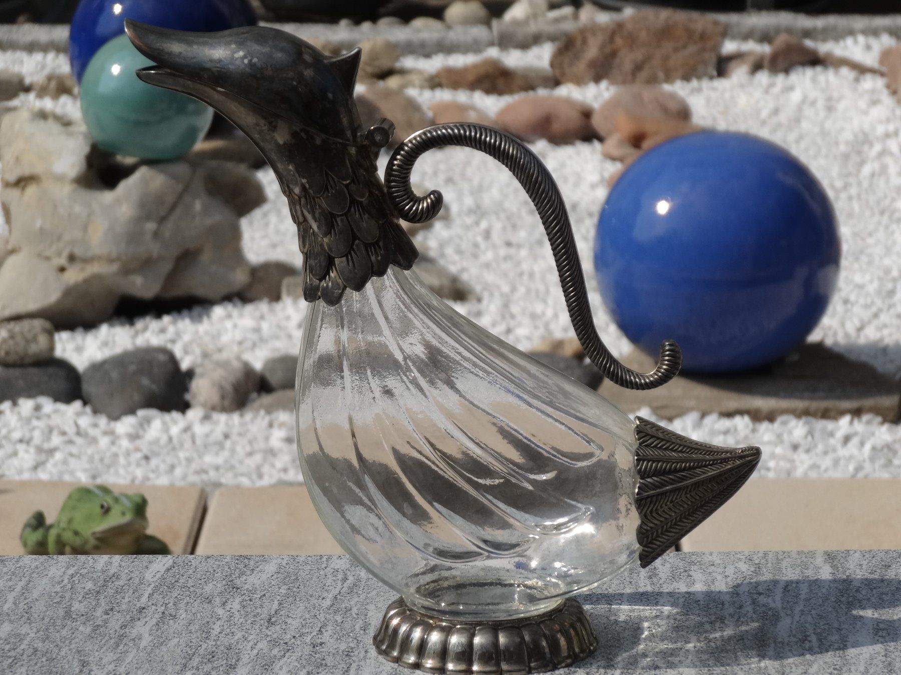 Karaffen: Aus der Glasvitrine: Silber-Glas-Ente-Weinkaraffe – Gebraucht aus Allschwil von Boutique_16b 4