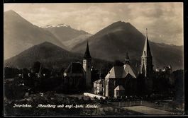 AK Interlaken, Abendberg und engl.-kath. Kirche
