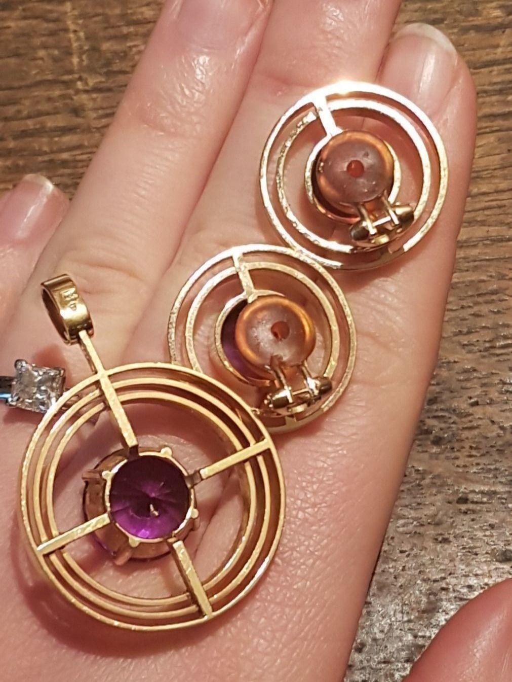 Boucles d'oreille: Tolles Schmuckset mit Amethysten – Neuf (Voir description) à Unterägeri par Altgoldschmuck