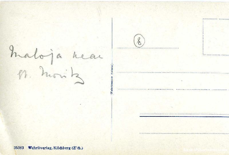 Cartoline postali: Maloja + ca. 1920 – Usato da Emmenbrücke venduto da teestube 1