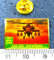APACHE AH-64 KAMPF-HELIKOPTER  1991 DESSERT-STORM PIN GLASIE