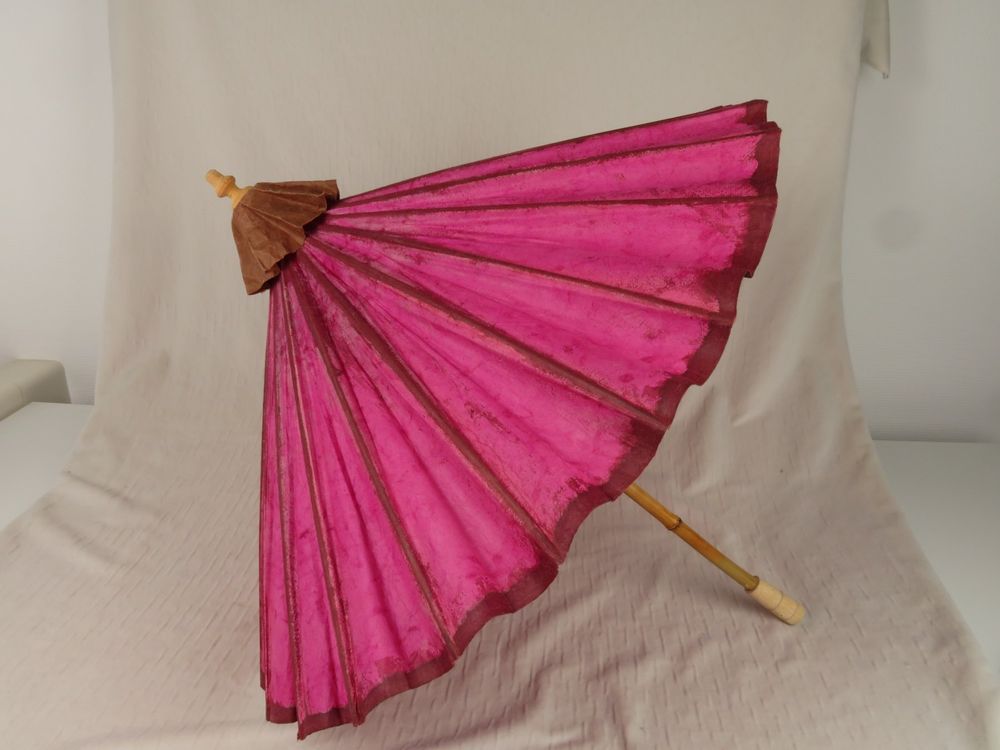 AEAOA Sonnenschirm Aus Bambusstoff – 84cm Durchmesser In Fuchsia, Perfekt Für Hochzeiten & Partys