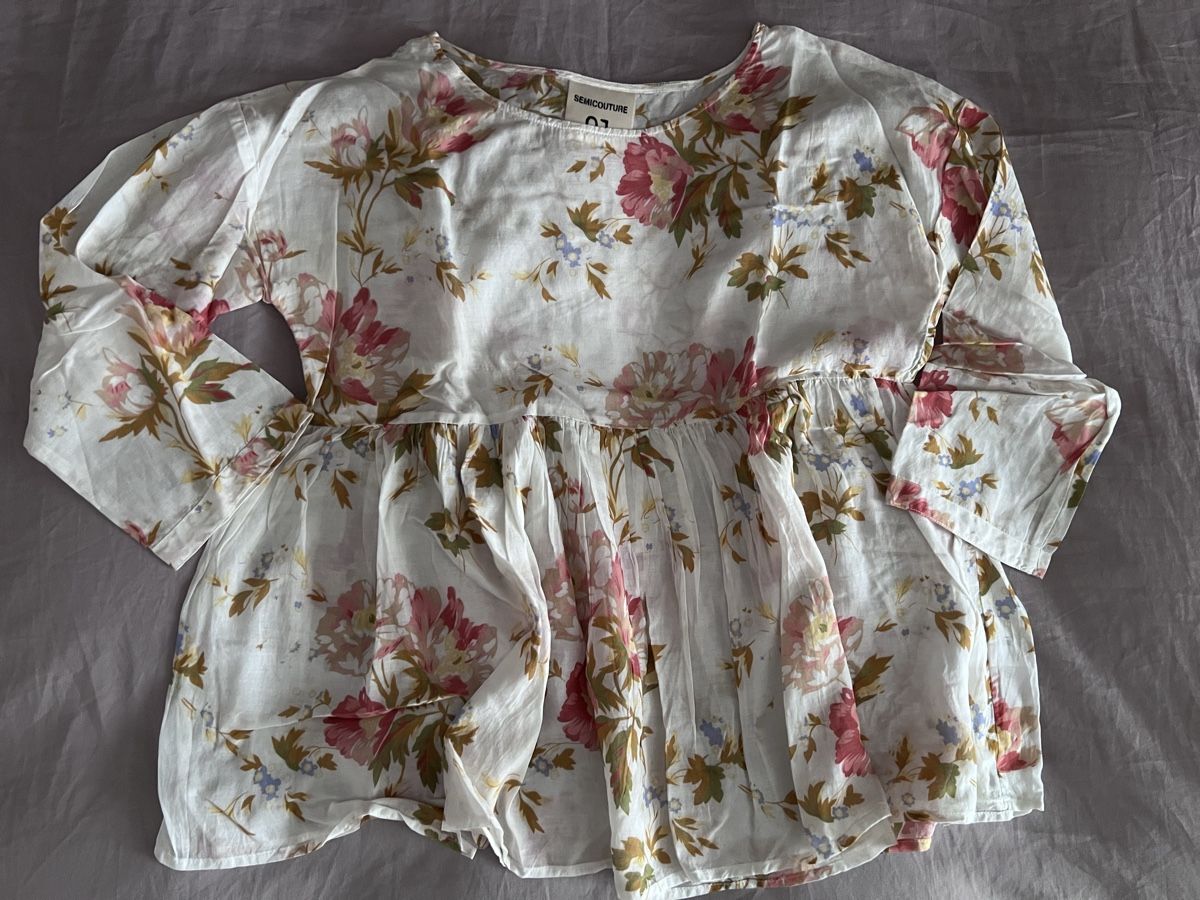 Camicette: SEMICOUTURE 01 - Bluse mit Blumenmuster, Gr S – Nuovo (secondo la descrizione) da Fraubrunnen venduto da Vpeck
