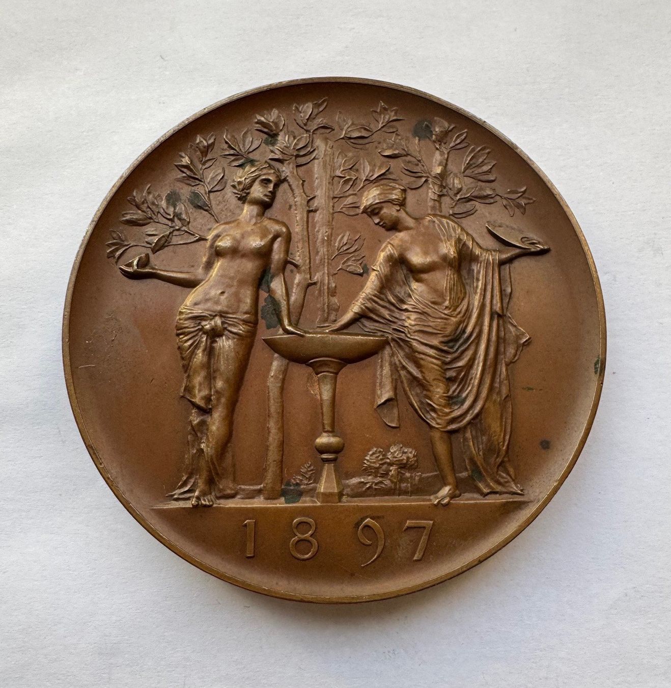 Medaglie: 1897 Grosse Medaille Arnold Böcklin 70 mm – Usato da Kirchberg SG venduto da Helveticus00 1