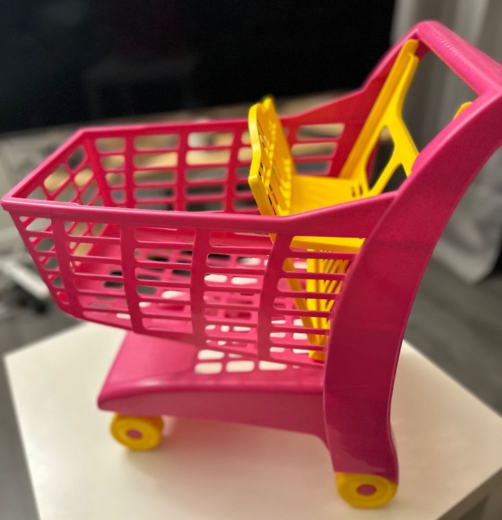 Robuster Einkaufswagen Rosa mit Kindersitz für die Puppe | Kaufen auf ...