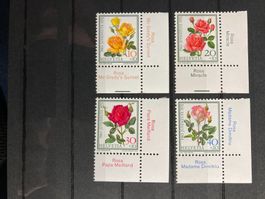 Schweiz 1972 Satz Pro Juventute Rosen postfrisch TAB Ecke ur