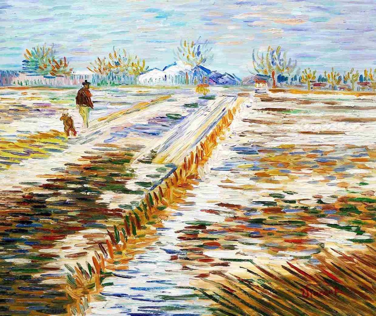 Reproduktionen & Neuware: Vincent v. Gogh - Landschaft mit Schnee – Neu (gemäss Beschreibung) aus Larnaca von KunstDepot24