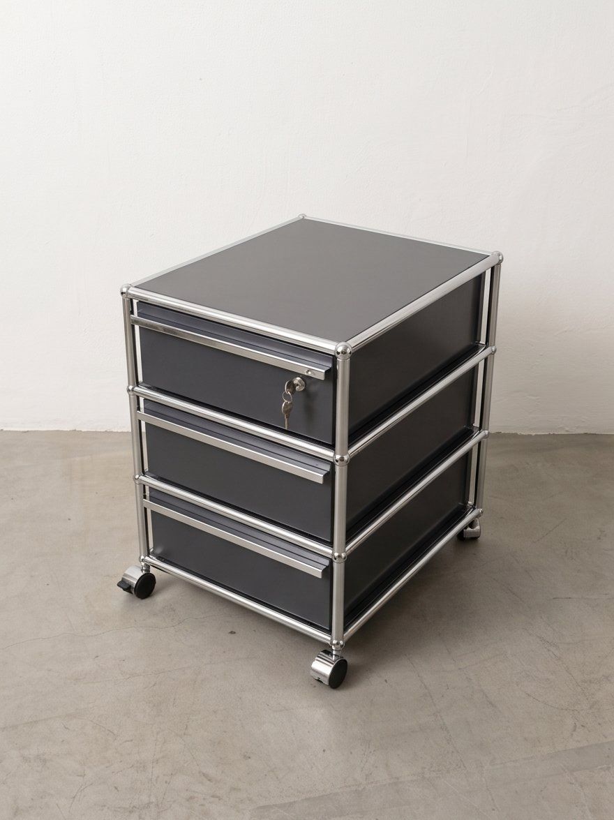 USM Eléments de bureau: USM Haller Rollcontainer, anthrazitgrau, abschliessbar – D'occasion à Möhlin par Pas_kye3 2