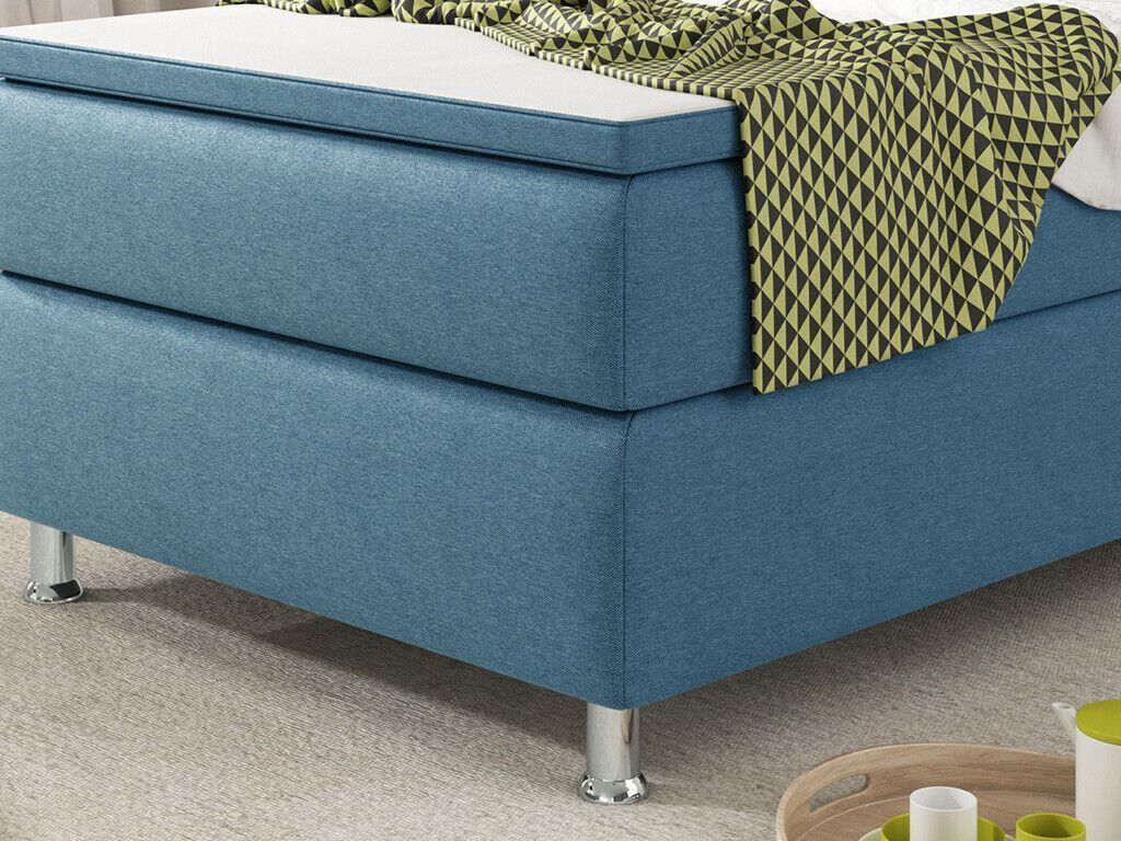 Betten: Boxspringbett 90x200 Blau Einzelbett Hotelbett Bett – Neu und originalverpackt aus Wallenwil von toesstal-vertrieb 4