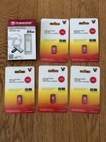 6× USB-Sticks V7/Transcend – 104 GB – neu OVP