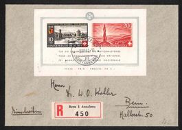 Pro Patria 1942 Block B19 auf Brief