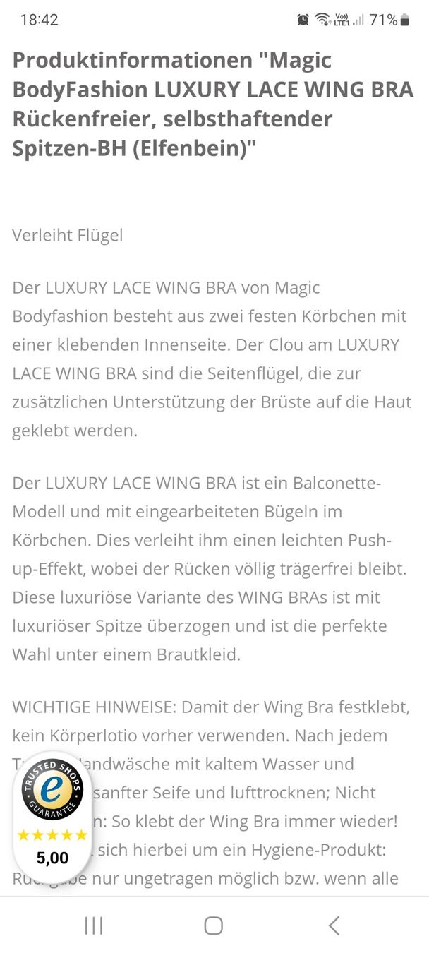 Sonstige Unterwäsche: Luxury Lace Wing Bra – Neu und originalverpackt aus Uerkheim von Pod23 5
