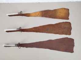 Wanddeko "Rost" mit Blumenglas 3 Stk.