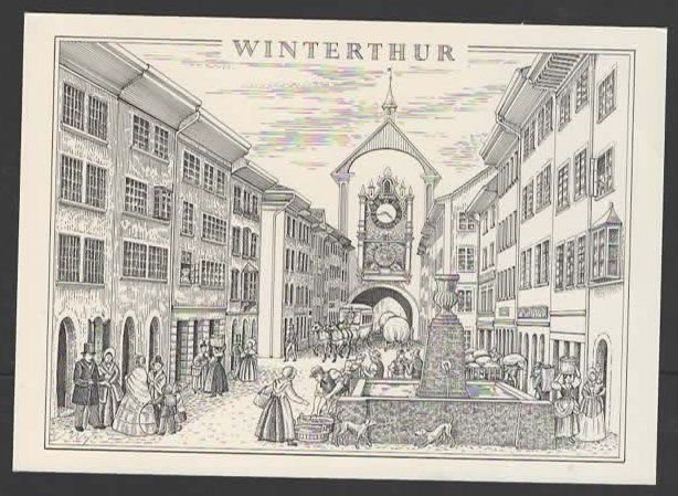 Ansichtskarten: WINTERTHUR im Mittelalter  (I – Gebraucht aus Ruggell von Masescha