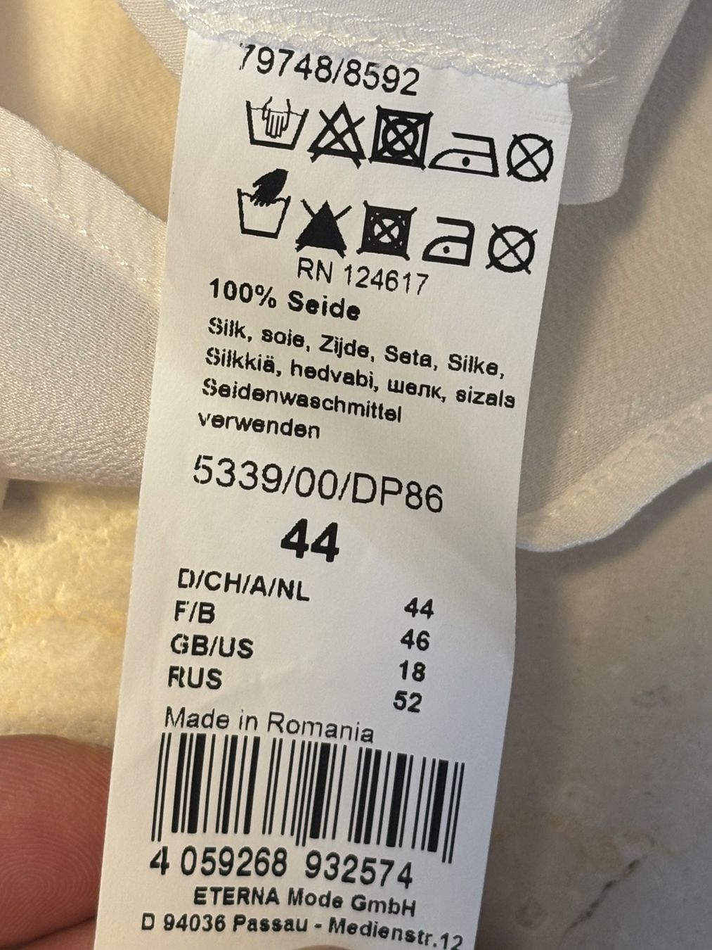 Eterna Chemisiers: 1863 Eterna Bluse 100% Seide – D'occasion à St. Margrethen SG par dijanaO 6