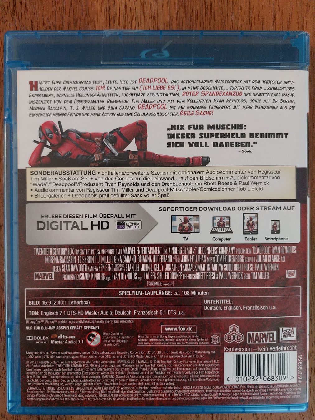 Alle DVDs: Blu Ray - Deadpool – Gebraucht aus Rheinfelden von FilmAuktion 1