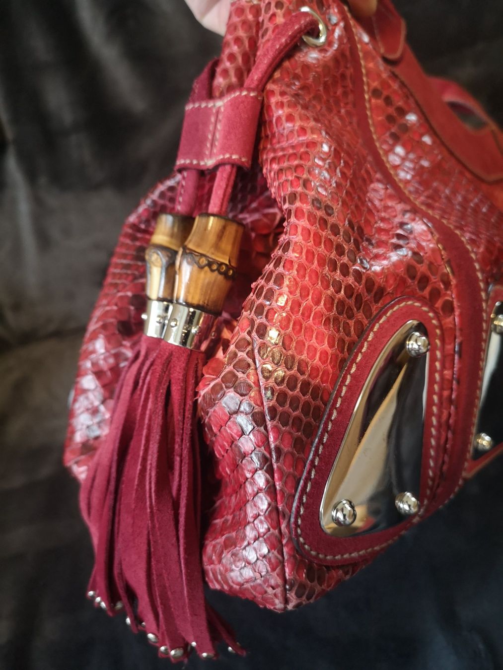 Gucci Borse da donna: Gucci Race Tasche Rotes Phyton Leder – Usato da Full-Reuenthal venduto da BroccoliAG 3