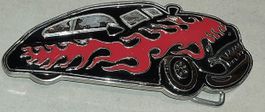 Coole Gürtelschnalle, Auto mit Flammen, Top Zustand!