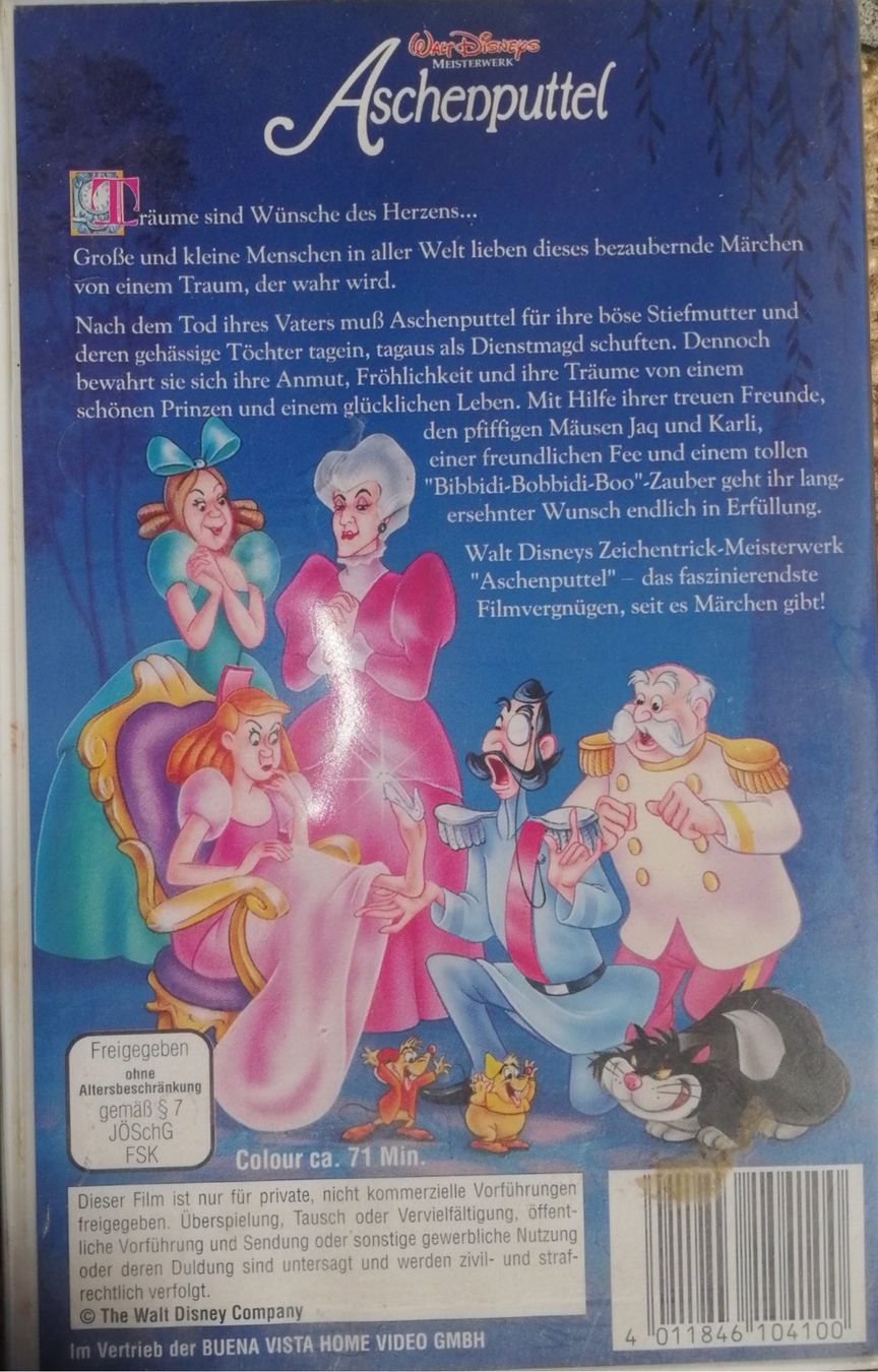 Tutti i VHS: Walt Disney's Aschenputtel VHS Kassette – Usato da Schaffhausen venduto da Domifran 1