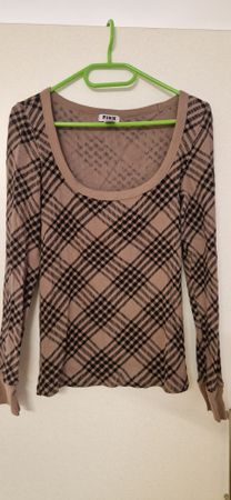 Pull brun à carreaux Victoria's Secret, Taille M