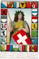 L 151 HELVETIA MIT KANTONSWAPPEN 1908