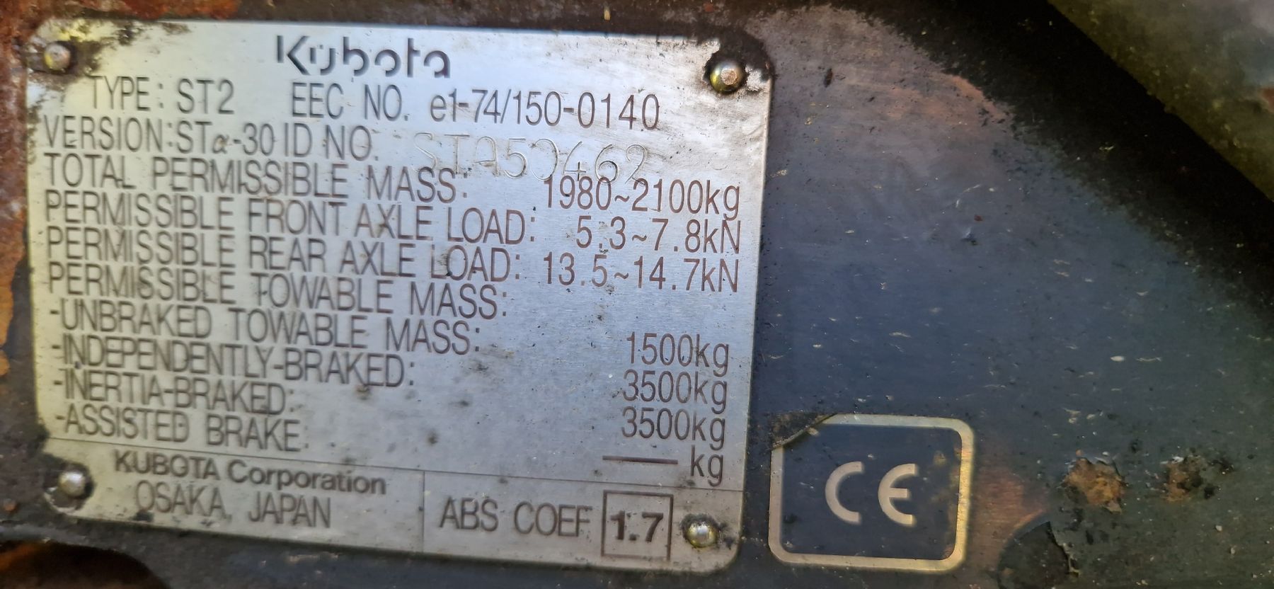 Kubota Tracteurs: Tracteur KUBOTA STA 30 – D'occasion à St. Ursen par cpi23 6