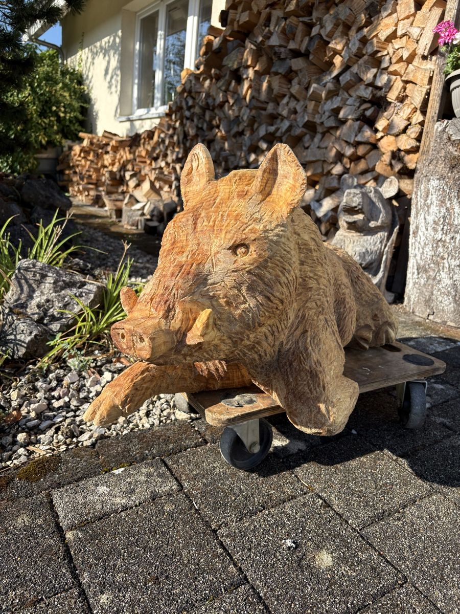 Figurines: Holzskulptur Wildschwein  – Neuf (Voir description) à Stüsslingen par Aecherli 2