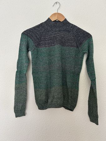Pull American Apparel XS, vert/gris, parfait pour l'hiver!