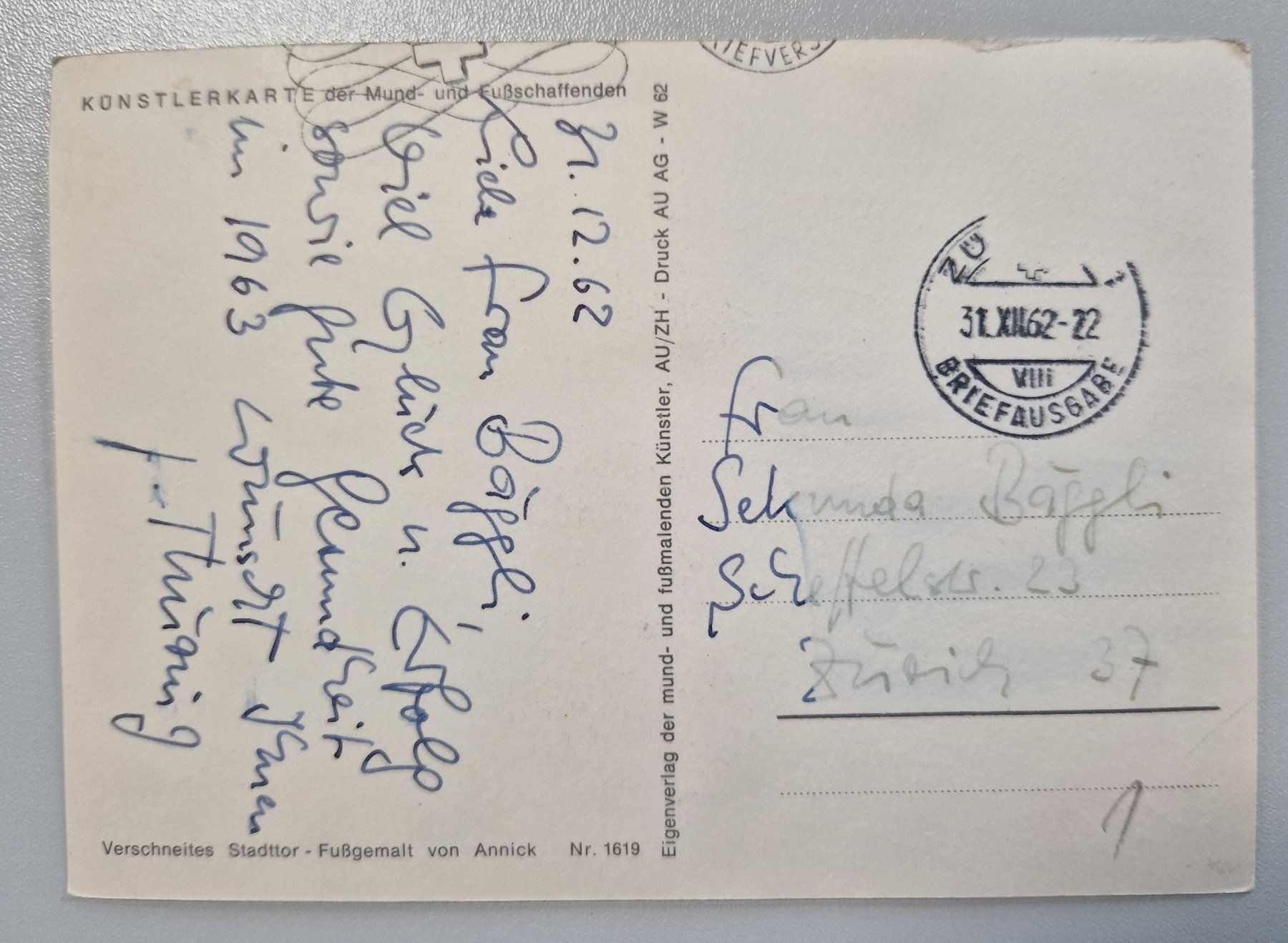 Cartoline postali: Verschneites Stadttor 1962 – Usato da Melchnau venduto da Arthurius 1