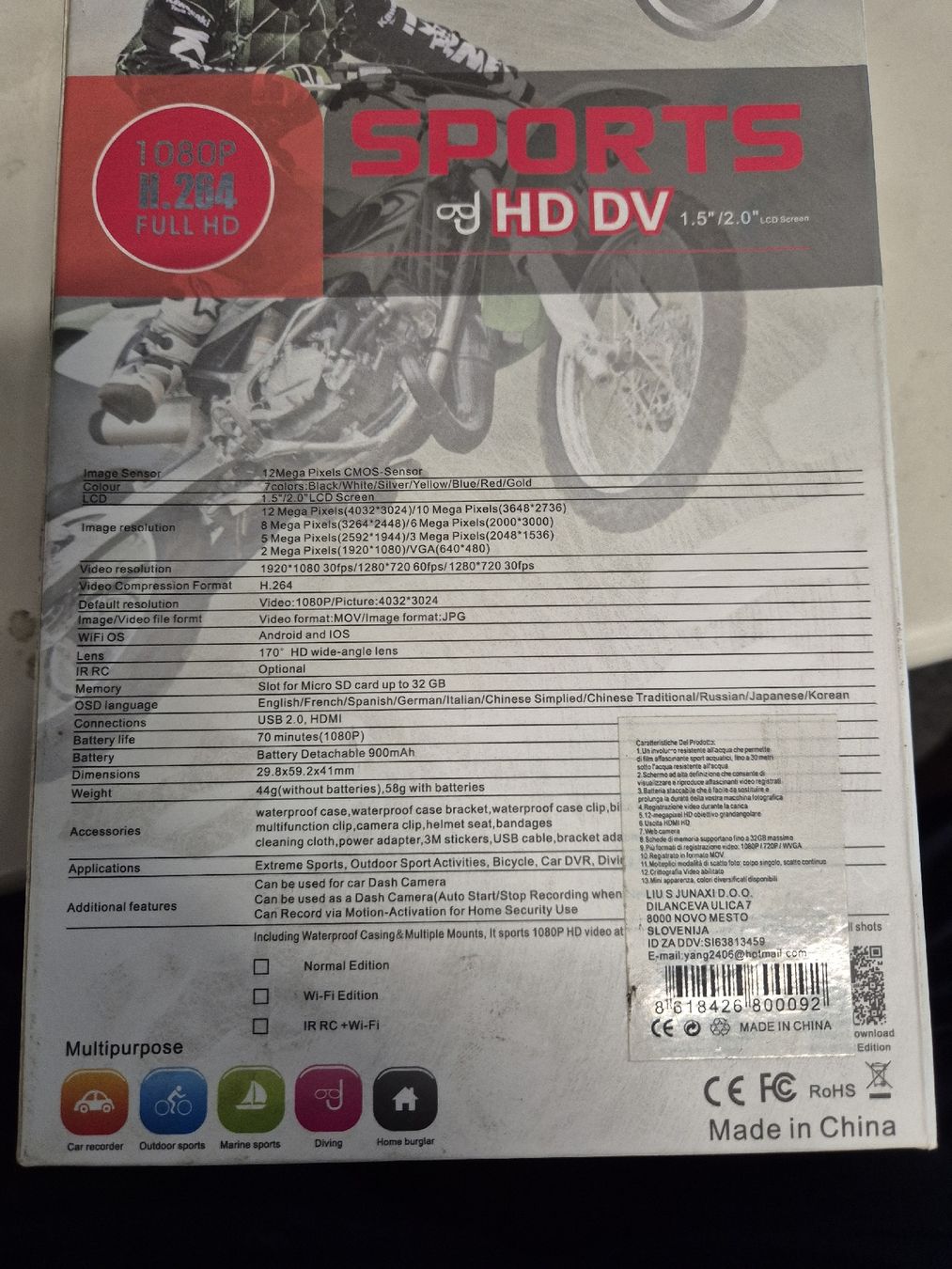 Action Cam: Action Kamera ähnlich GoPro – Nuovo (secondo la descrizione) da Krauchthal venduto da 4by4 1