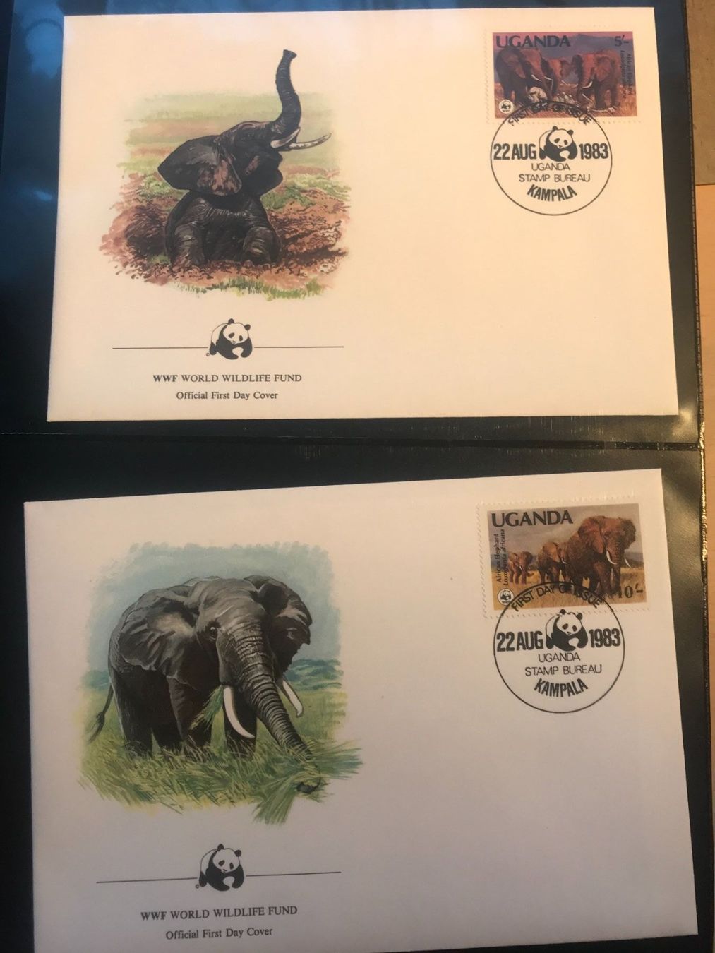 Tutti i francobolli: WWF Uganda 1983 Satz Elefanten illustrierte Ersttagsbriefe – Nuovo (secondo la descrizione) da Winterthur venduto da schnueps