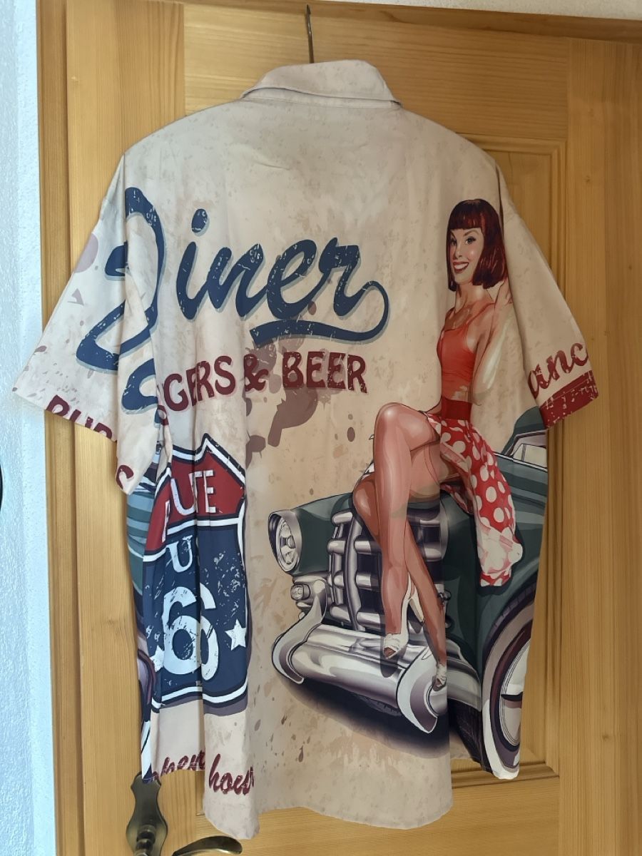 Hemden: Hemd Diner Print kurzarm 3xl – Gebraucht aus Mönthal von Shaycat13 1