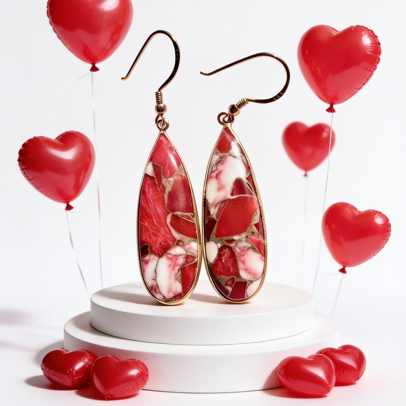 Orecchini pendenti & Orecchini a lobo: Boucles d'oreilles Turquoise Rouge – Nuovo e nell'imballaggio originale da St-Maurice venduto da Sandrinette123