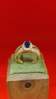 ring mit blauem Stein, neuwertig, Grösse 59