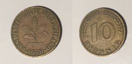 10 Pennig Deutschland 1950 F