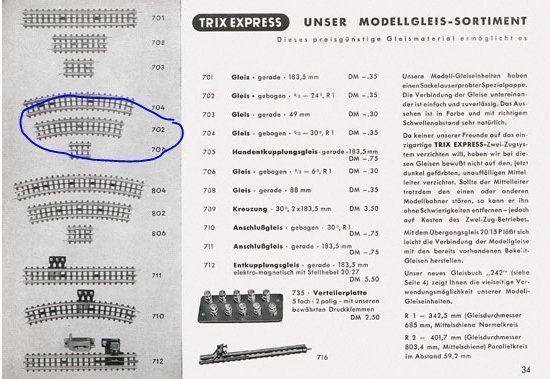 Trix Modellini di ferrovie: Trix Express H0: 5xgebogenes Gleis – Usato da Niederhasli venduto da rail-duerst 2