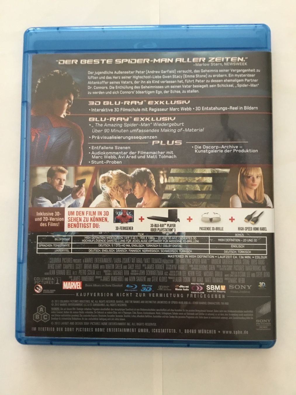 Tutti i DVDs: The Amazing Spider-Man Blu Ray 3D+ 2D – Nuovo (secondo la descrizione) da Blauen venduto da berlingo65 1