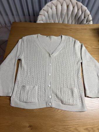 Cardigan beige lavorato a maglia taglia M usato