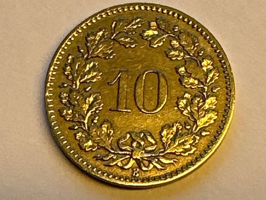 Tutti le monete: 1875, 10Rappen vz+ – Usato da Erlach venduto da gubbe1 1