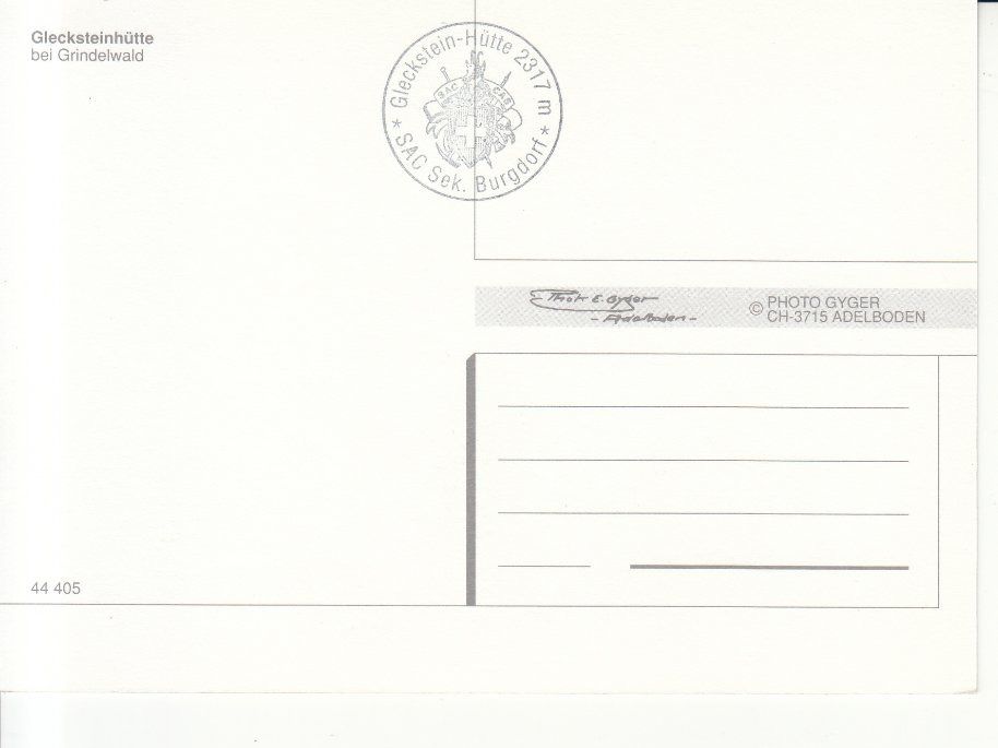 Cartoline postali: Glecksteinhütte ca. 1990 – Usato da Bürglen TG venduto da StampGraf 1