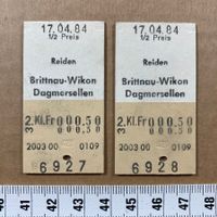 Billett Reiden Brittnau-Wikon Dagmersellen, Nr. 6927 & 6928