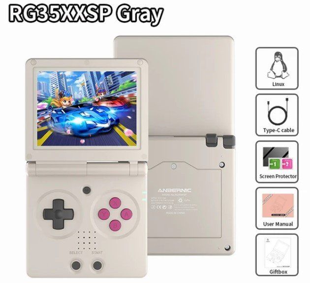 Anbernic RG35XXSP Flip Retro Handheld Gameboy inkl. Zubehör (Neu und ...