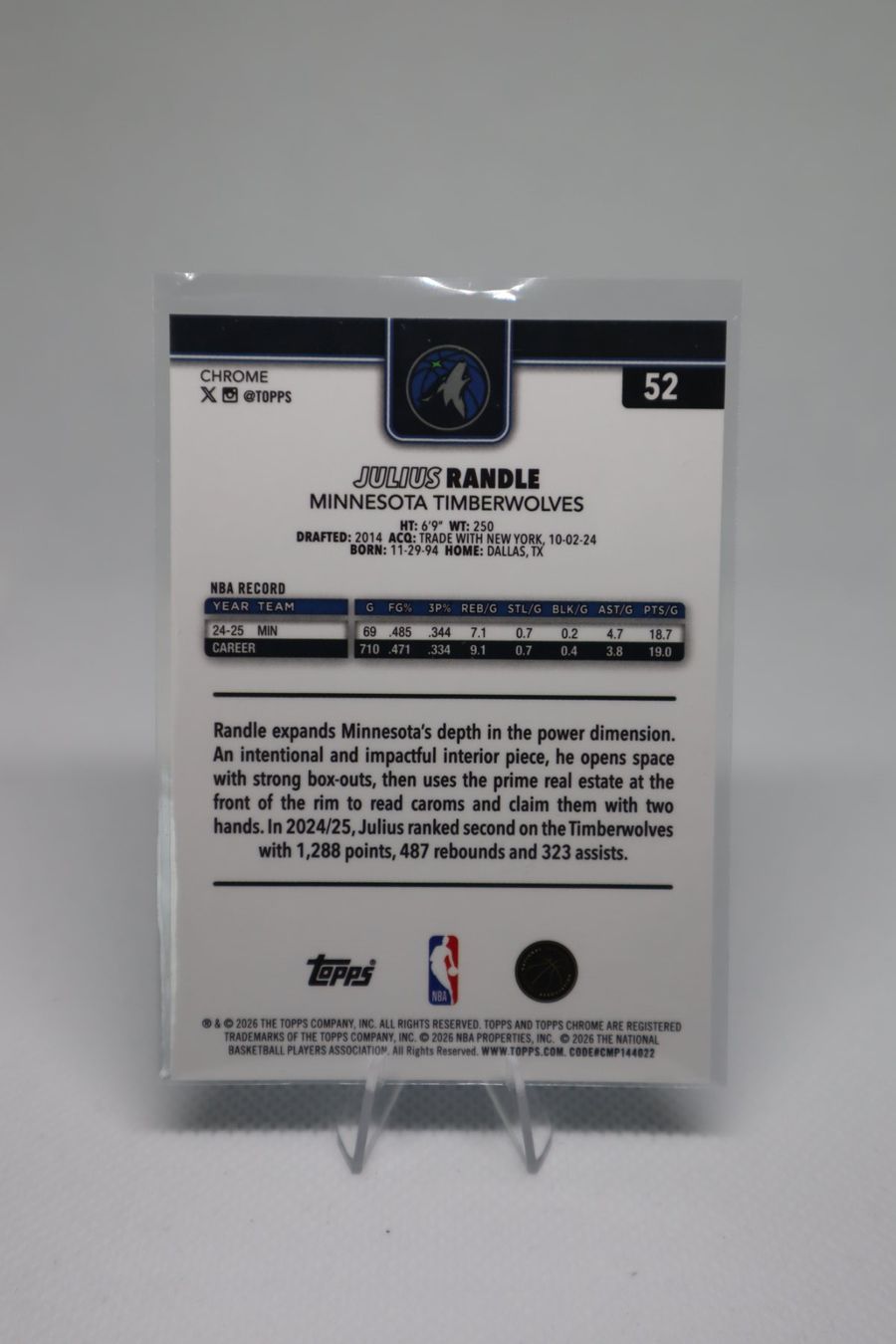 Topps Cartes à collectionner: Julius Randle Red, White, & Blue Refractor #52 Topps Chrome – D'occasion à Wetzikon ZH par YBCardVault 1